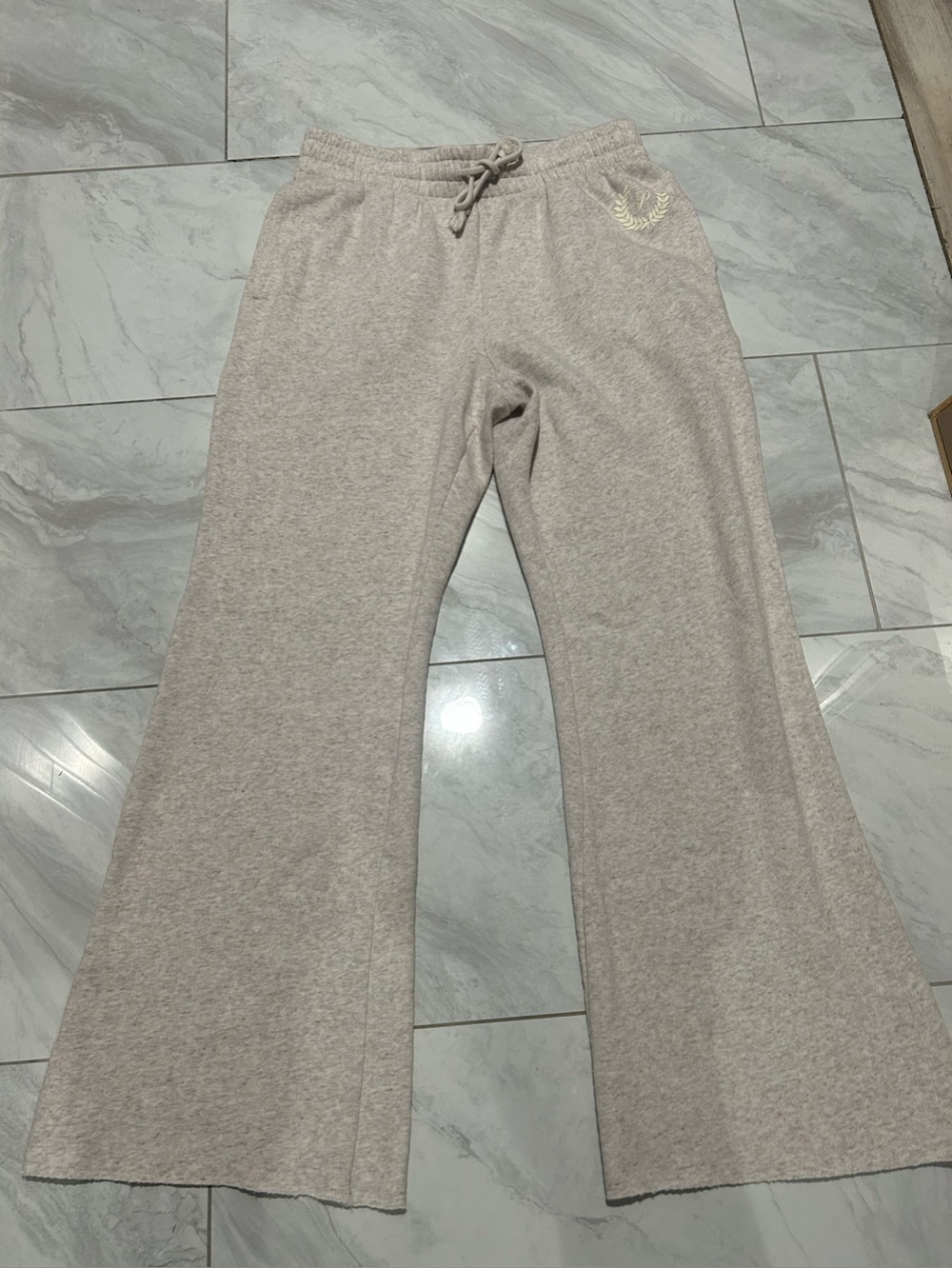 Rhtf vs pink size large heather oatmeal wide leg sweatpants